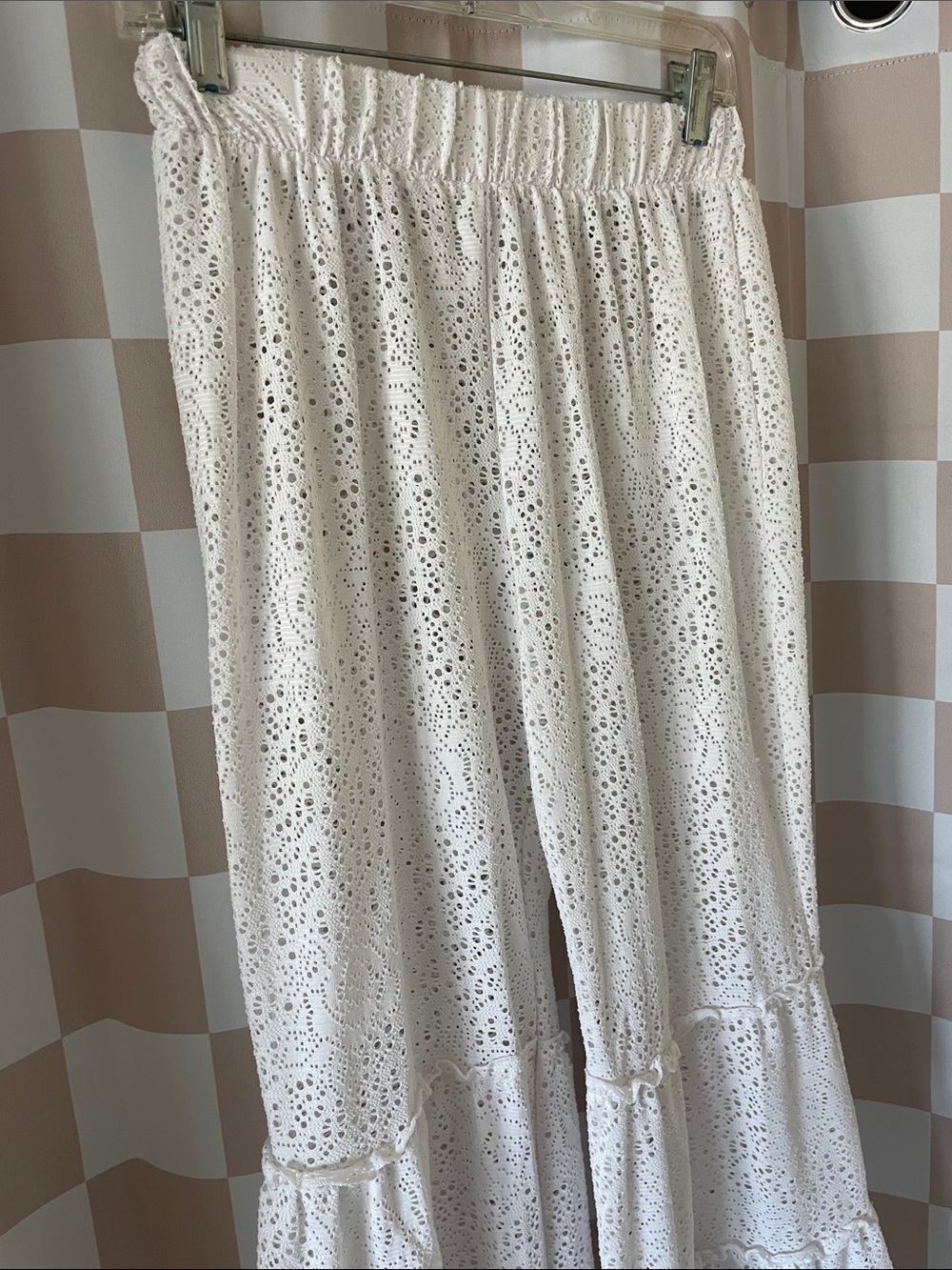White Lace Pants - Lightweight Summer Cover Up - Picture 3 of 3